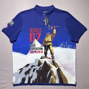 Polo Ralph Lauren Himal 67 Mountain Climbing Expedition Graphic Patch Polo 2XL